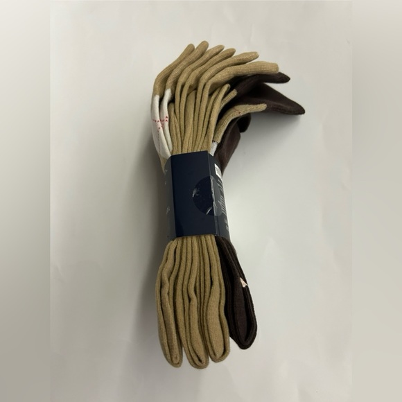 New Tommy Hilfiger 4 Pair Dress Crew Socks Men's One Size Beige Assorted Preppy - Picture 3 of 16